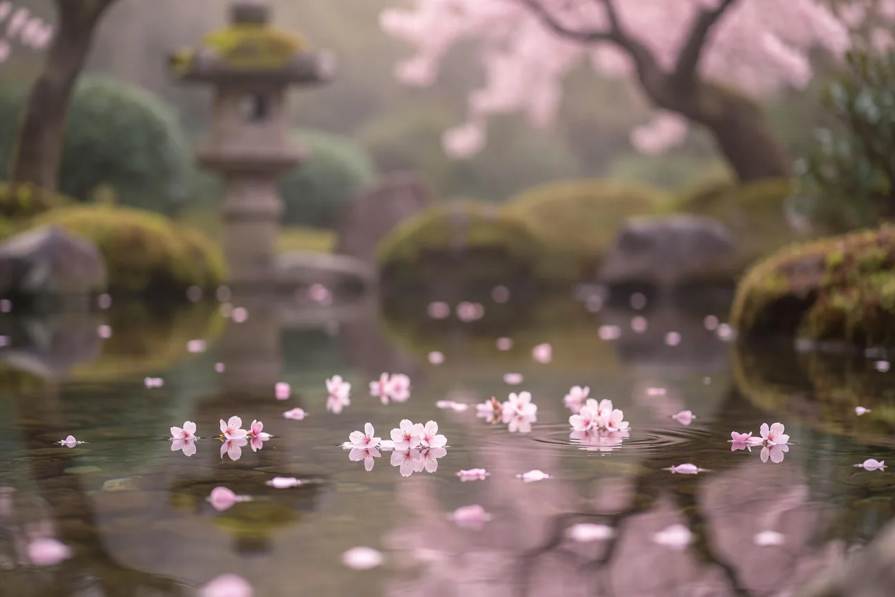水面に浮かぶ桜